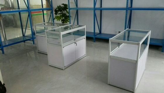 1000mm(W) Glass Display Cabinet with storage, Aluminum Double Door Glass Display Cabinet with storage Top showcase