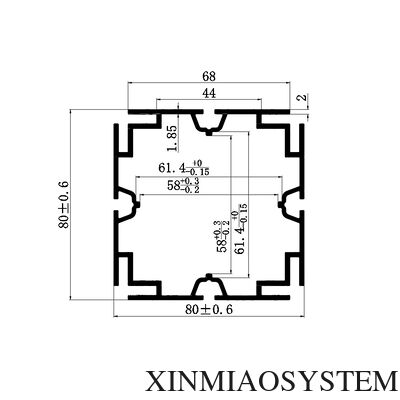 Xinmiao Nuevo 8 ranuras SEG Tejido cuadrado Pilar de aluminio 80mm Compatible con el sistema Octanorm & Maxima Fácil montaje rápido Feria de exposiciones Stand de aluminio modular