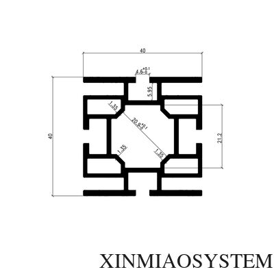 Pilar cuadrado de tela SEG de 40 mm, extrusión de exposición de aluminio de 8 ranuras, columna de aluminio del sistema Máxima, perfil de aluminio de la feria comercial de montaje fácil, marco de cabina de tela de tensión SEG
