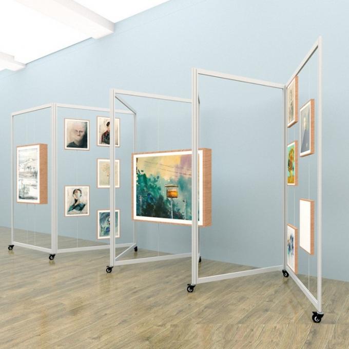 Soportes de exhibición del estilo del quiosco y de la pantalla | Exhibiciones de piso con los sistemas de cable para exhibir los paneles gráficos, carteles, ilustraciones, 5