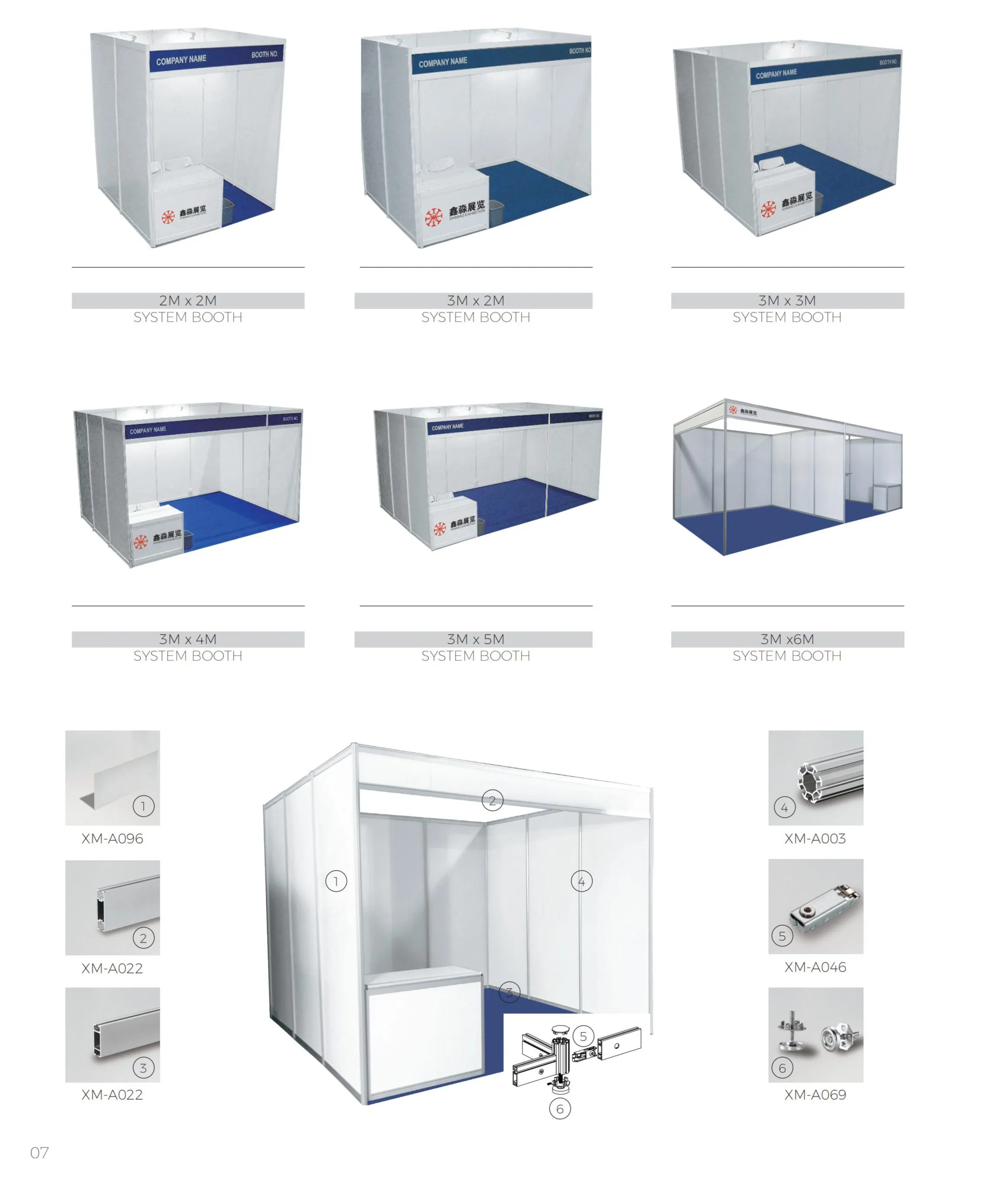Stand de exposición modular de aluminio para ferias y exposiciones, 3x3m o personalizado 1