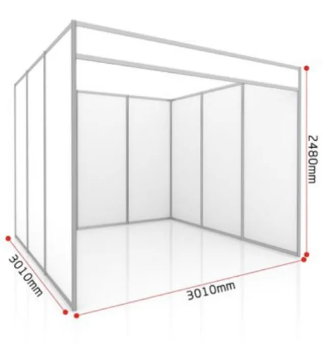 Stand de exposición modular de aluminio para ferias y exposiciones, 3x3m o personalizado 3